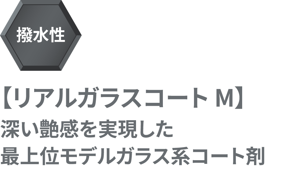 疎水性【リアルガラスコート M】革命的な疎水性ガラスコート剤