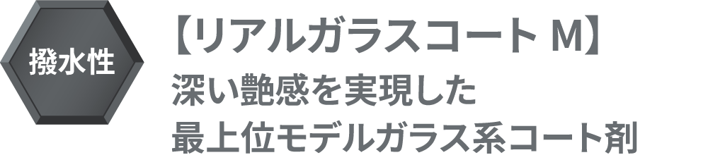疎水性【リアルガラスコート M】革命的な疎水性ガラスコート剤
